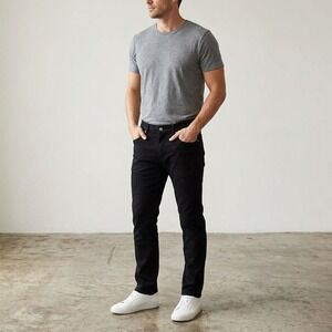 Premium Denim Jeans Mens 32 Black Excellent Slim Straight Stretch 5-Pocket